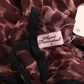 NWT Agent Provocateur 94% Silk Stretch The Esme Purple Leopard Babydoll Cami 2