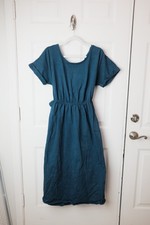 Free People Beach Blue Open Back Midi Dress Women’s Small Cotton Tie Back