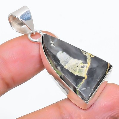Gila Monster Gemstone Handmade 925 Steling Silver Jewelry Pendant 1.85'' n613