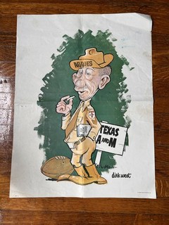 1969 Dirk West Original poster appx 17x23" Texas A&M Aggies