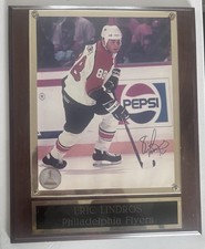 Eric Lindros 8 X13 Plague Philadelphia Flyers Autograph Certificate of Authentic