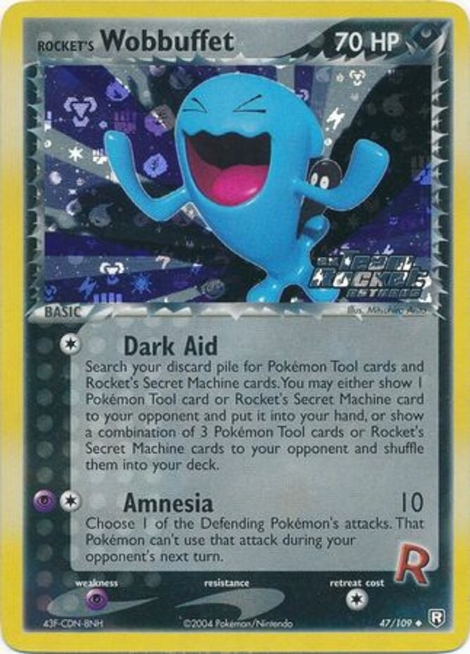 Rocket's Wobbuffet - 47/109 - Uncommon - Reverse Holo NM, English Pokemon EX Tea