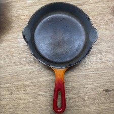Descoware Belgium Vintage Flame Orange Skillet 7 Inch Frying Pan