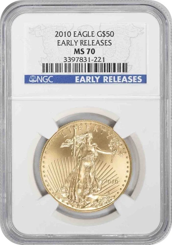 2010 $50 American Gold Eagle MS70 Early Releases NGC