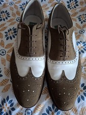 Men's McAfee London Oxford Wing Tip Green and White 1940s Style Brogues Size 11