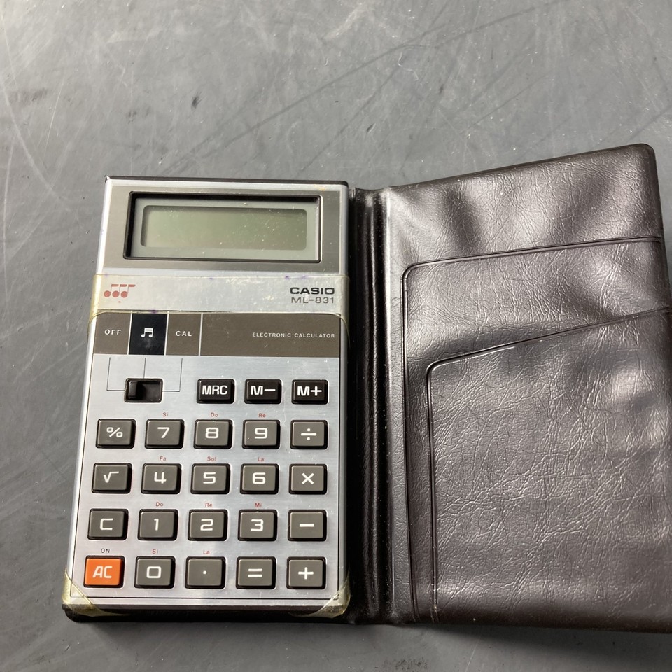 Vintage Casio ML-831 Electronic Musical Calculator With Case Needs Batteries