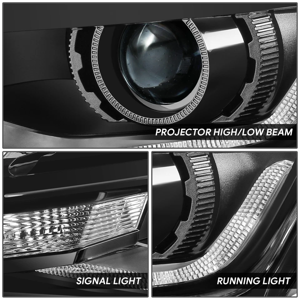 Faro proyector de xenón HID izquierdo transparente negro para Chevrolet Camaro Fit 16-22 Foto 3 de 4