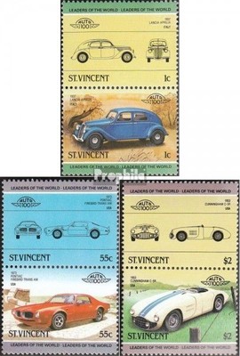 St. Vincent 798-803 Paare (kompl.Ausg.) postfrisch 1985 Autos