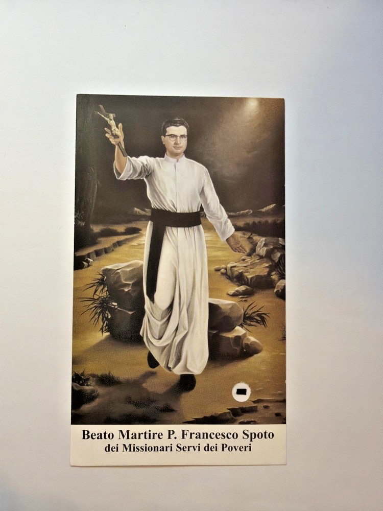 Santino reliquia Beato Martire Padre Francesco Spoto Missionari