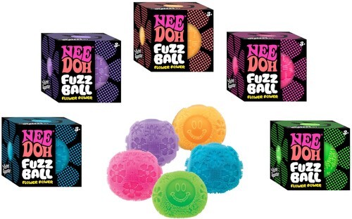 NeeDoh Flower Power Fuzz Ball - Включает в себя 1 2,5-дюймовый пушистый мячик в ассортименте