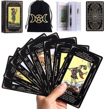 Tarot Cards Deck with Guide Book & Linen Carry Bag - 78 Classic Original Tarot C