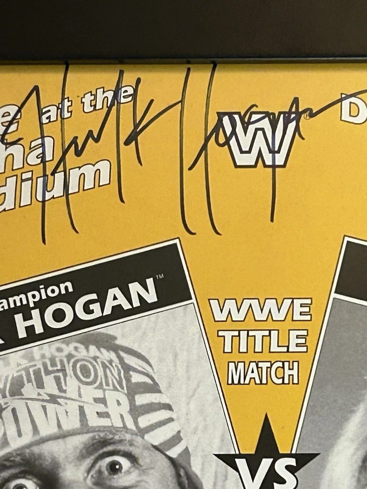 Póster del evento WWF/WWE firmado por Hulk Hogan, Ric Flair muchos otros WCW AEW Foto 2 de 2