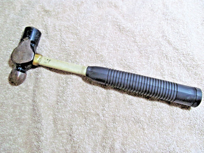Vintage Nupla  70/80s Hammer 8oz (12.9oz Total) Ball Peen 11'' long Rubber Handle