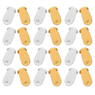 40 Pcs Ovales Ohrringzubehör Ohrringverschlüsse Aus Edelstahl Ohrringhaken