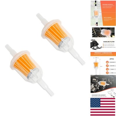 Transparent Housing 2PCS Gas Inline Fuel Filters - Easy Inspection & Replacement