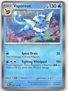 Vaporeon 022/131 Holo Rare Prismatic Evolutions