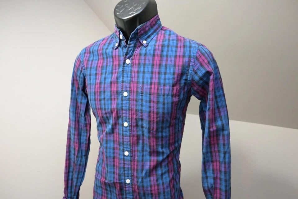 J Crew Slim Fit Casual Button Up Dress Shirt Plaid Long Sleeve Mens XS XSMALL - Image 3 of 4