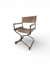 Midcentury Modern Leopard Print Directors Chair | Delivery Available