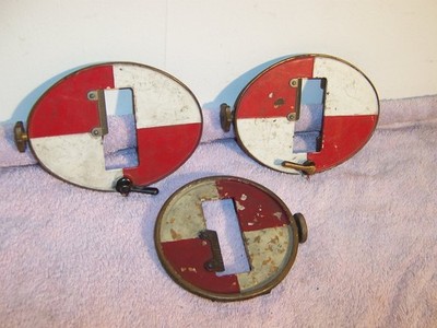Group (3) Vintage Brass Survey Rod Targets (2) Dietzgen (1) Unmarked