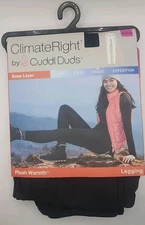 ClimateRight by Cuddl Duds Women's Base Layer Leggings-Black- XSmall (2-4) New
