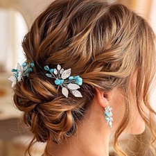 Turquoise Hair Pins Wedding Hair Accessories Bridal Hair Clip Women