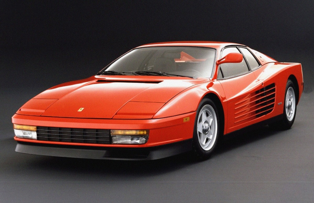 Ferrari Testarossa lamborghini 80s audio ad reprint retro style