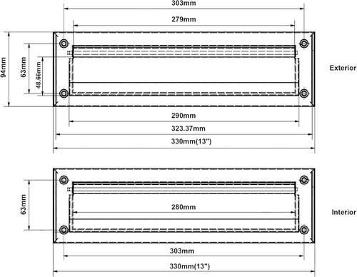 Elegant 13" Venetian Bronze Mail Slot - Brass Construction and Water Resistant - Picture 4 of 6