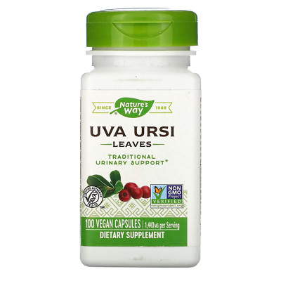Nature's Way, Uva Ursi, Blätter, 480 mg, 100 vegane Kapseln