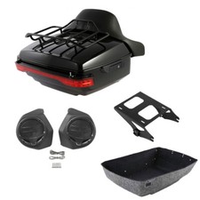 King Trunk Pad Rack Mount Light Speakers Fit For Harley Road Street Glide 14-26