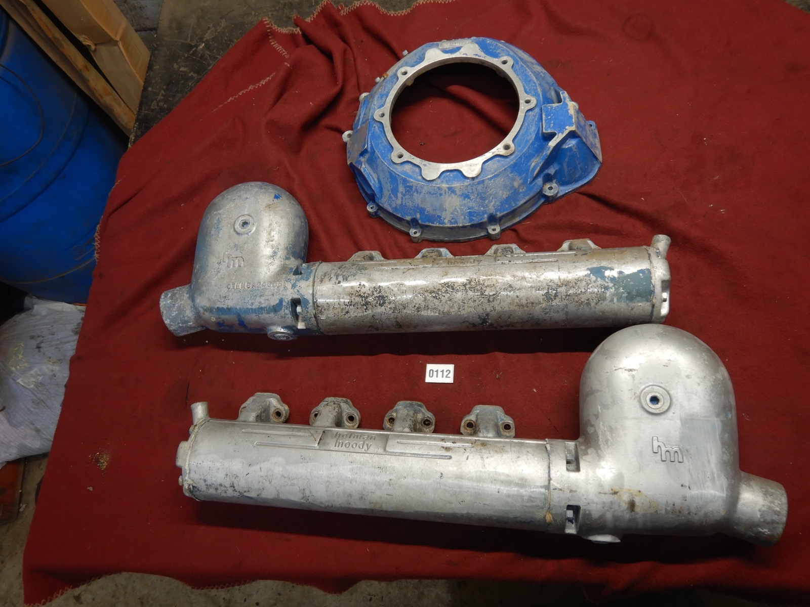 VINTAGE Holman Moody SB FORD Marine Exhaust Manifolds & Boat