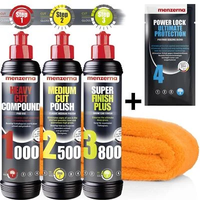 Kit Lucidante Pasta Abrasiva Lucidante Auto Lucidante Menzerna 1000 2500 3800 250 ml