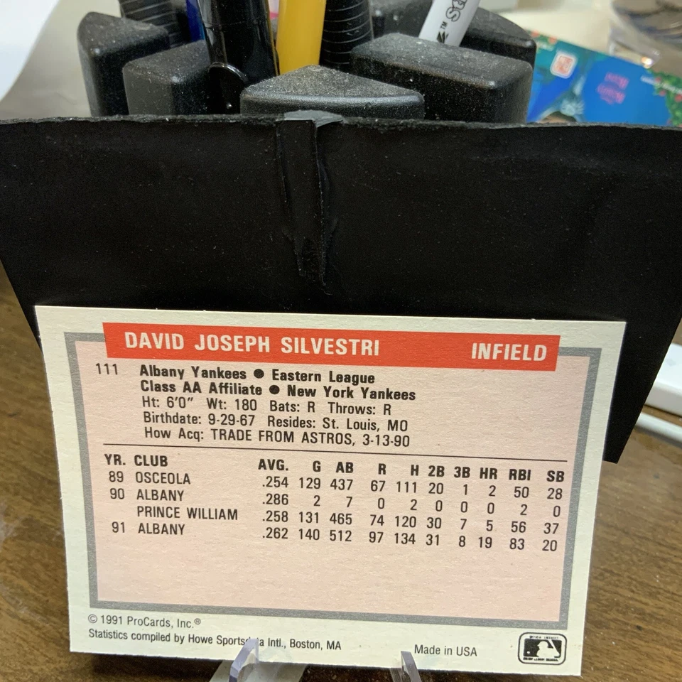 1991 ProCards Tomorrow's Heroes Dave Silvestri #111 - Image 2 of 2