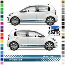 Auto Seitenstreifen Aufkleber-Set, Dekor-Sticker komp. mit VW E-Up - Wunschtext
