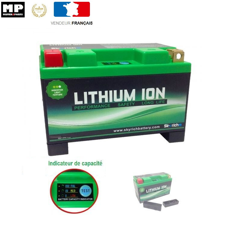 Batterie lithium YTX12-BS scooter maxi 12V compatible Derbi Rambla et Gilera Nexus