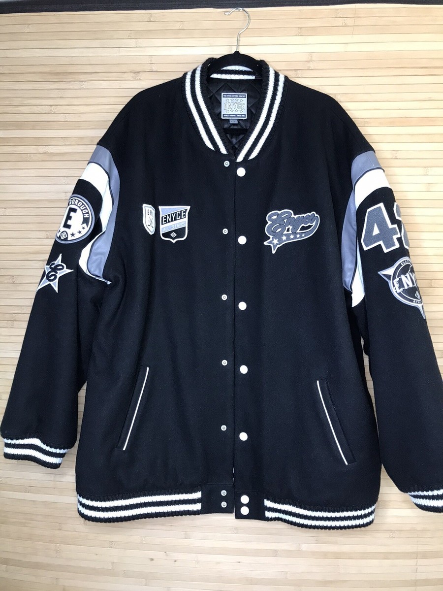 Enyce Varsity Letterman Jacket Mens 3XL Wool blend Patches Hip Hop 