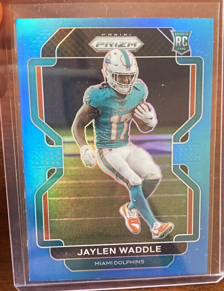 X  2021 Panini Prizm JAYLEN WADDLE RC LIGHT BLUE PRIZM Dolphins #338 COLOR MATCH