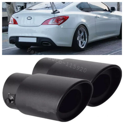 2PCS Black Car Exhaust Pipe Tip Rear Tail Throat Muffler For Hyundai Genesis