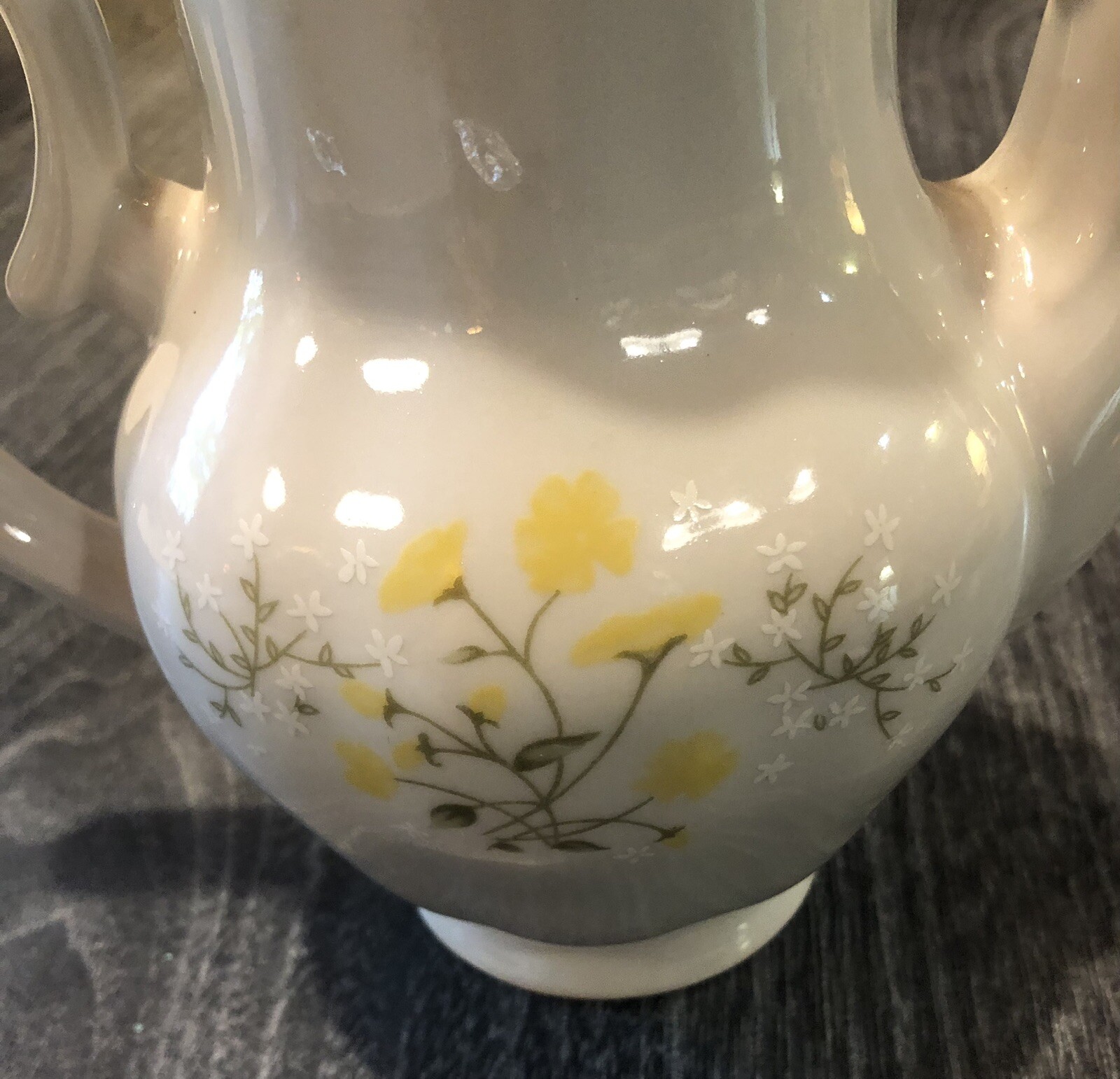 Vintage Walbrzych Teapot, Made In Poland, Yellow & Green Floral eBay