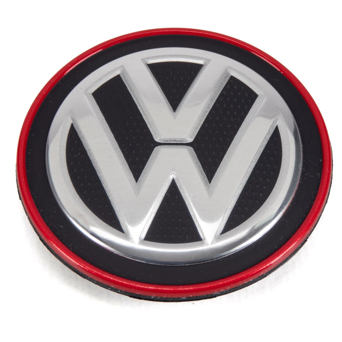 4x ORIGINAL VW Nabenkappe Nabendeckel Chrom Rot GOLF 7 MK7 T-ROC 