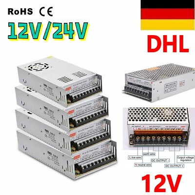 DC 12/24V Netzteil Trafo Schaltnetzteil LED Strip Netzteil Adapter Power Supply