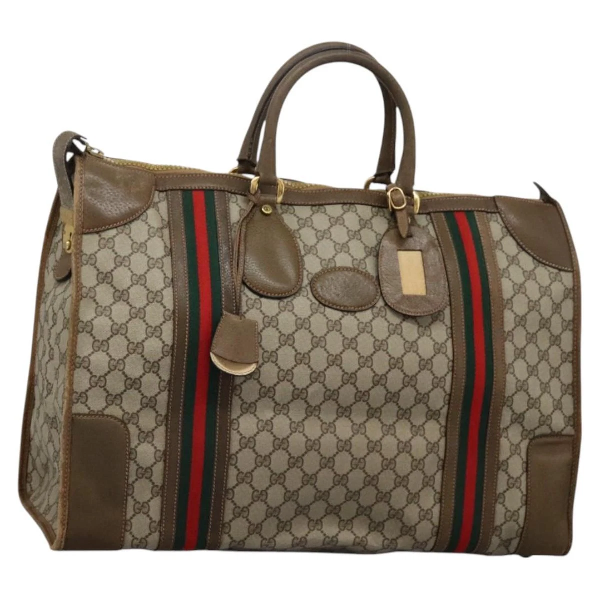 Sac GUCCI GG Supreme Web Sherry Line PVC beige or 012 067 1125 authentique MY460