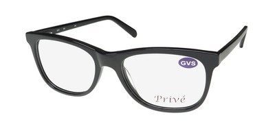 NEW PRIVE 3001 EYEGLASSES BLACK CAT EYE WOMENS FULL-RIM 002 53-18-140 PLASTIC