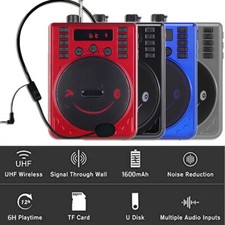 Portable Wireless PA Speaker Voice Amplifier-Rechargeable Battery w/ Headset Mic