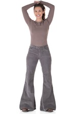 Comycom Damen Cord Schlaghose hellgrau