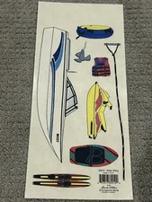 Rare Vintage Scrapbook Mania Large Water Skiing Nostalgia Sticker Sheet