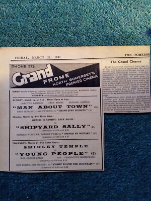 Sa10a 1941 Werbung Frome Grand Gracie Fields Werft Sally Shirley Temple 
