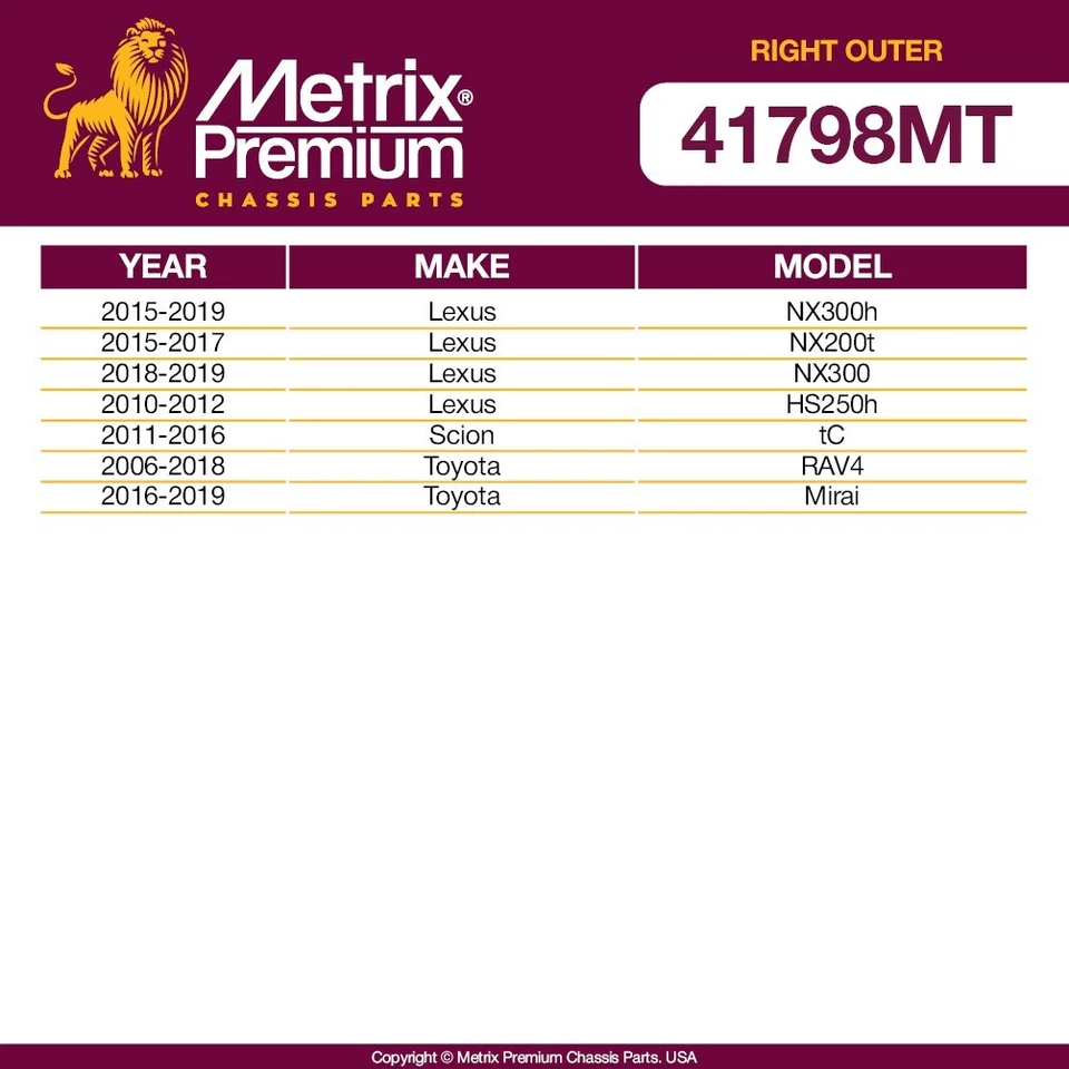 Extremo de barra de amarre exterior delantero derecho para Lexus NX300 Lexus NX200t NX300h Scion tC Foto 2 de 4