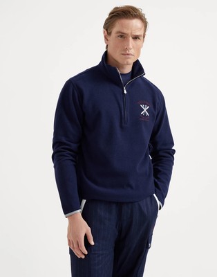 BRUNELLO CUCINELLI 2450$ Ski Sweatshirt - 1/2 Zip, Turtle-neck, Cashmere/Cotton