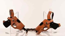 Dual Shoulder Holsters for Costume - Brown Leather