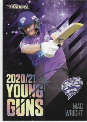 2021 / 22 Cricket Traders Young Guns Black (YGB7) Mac WRIGHT Hurricanes 22/80